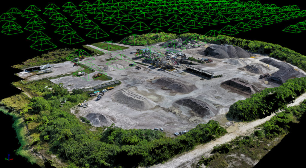 A AI generated image of a construction site with a point cloud above