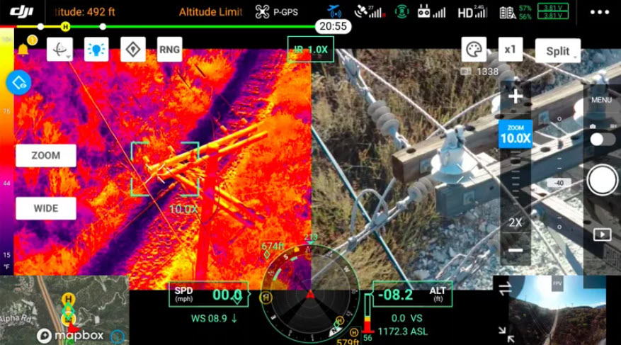 A split RGB and Thermal image